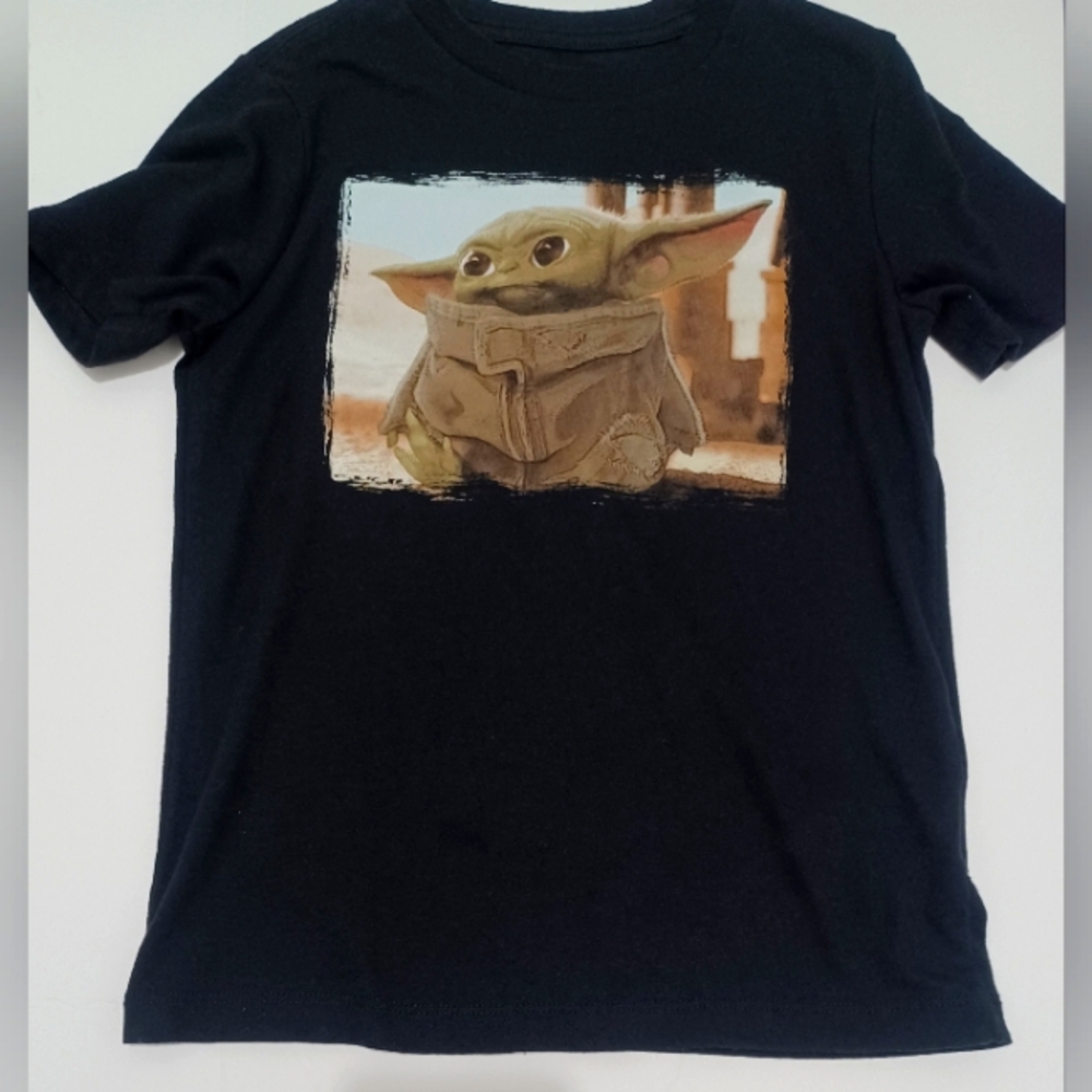 Star Wars Baby Yoda T-Shirt Mandalorian The Child Grogu Black Size S (6-7)
